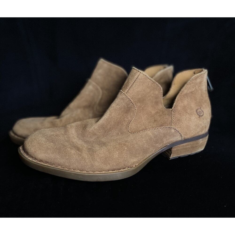 Born Women’s Kerri Ankle Zip Boots Size 6 M – Brown Leather Suede